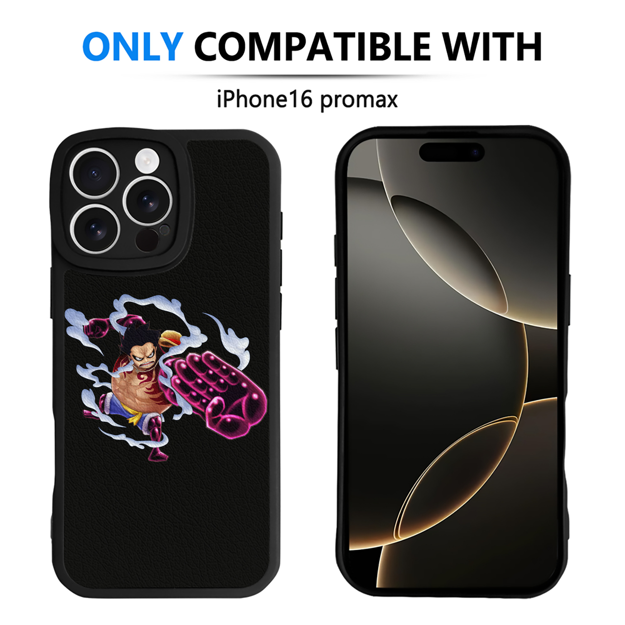 （画像用） ワンピース モンキー・D・ルフィ ONE PIECE Monkey D. Luffy 【iPhone 16シリーズ対応】シリコンスマホケース（レザー調） 材質：シリコン